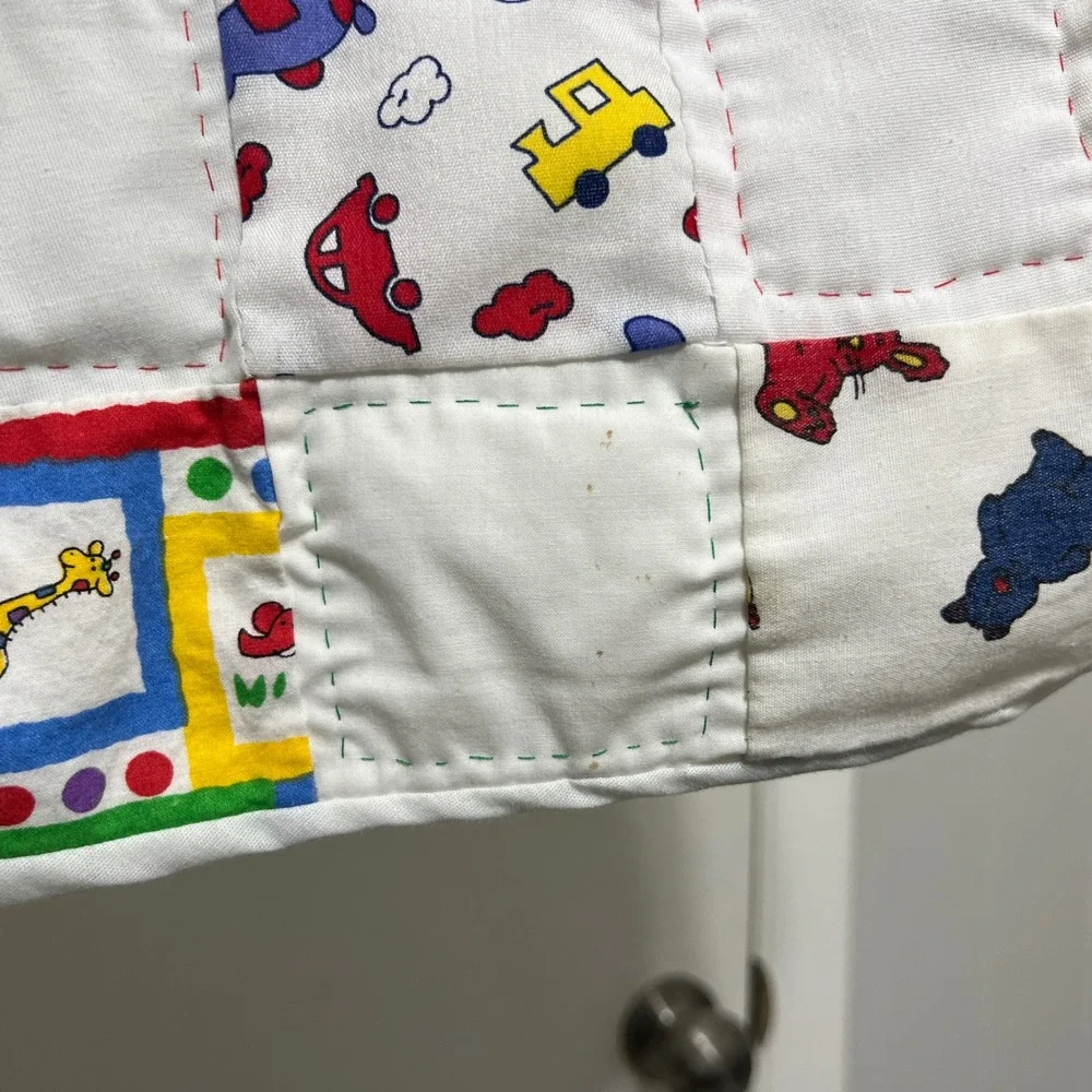 Vintage Handmade Patchwork Baby Quilt‎ Blanket 34x26 Novelty Nostalgic 90s Y2K